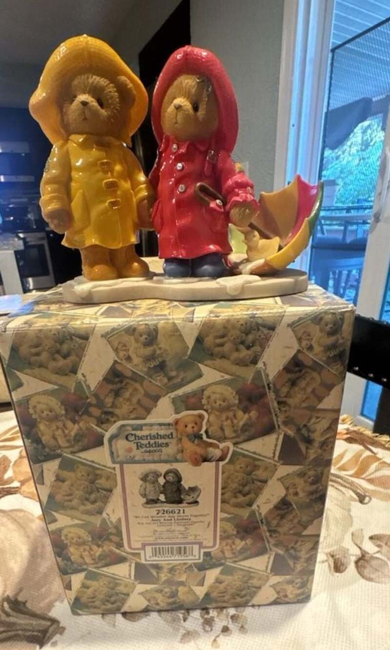 Cherished Teddies Joey And Lindsey We Can Weather Any Storm Figurine #726621